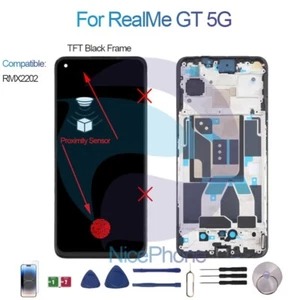 For Realme GT 5G RMX2202 TFT LCD Display Screen Touch Digitizer No Fingerprint - Zdjęcie 1 z 7