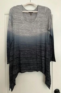 TORRID Size 1 light grey to dark blue ombré sweater - Picture 1 of 5