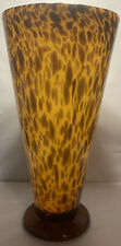 Large Hand Blown Multi-Colored Leopard Pattern Murano Fine Art Glass 12" Vase