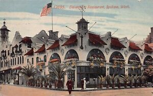 Davenports Restaurant, Spokane, Washington, early postcard, used in 1915