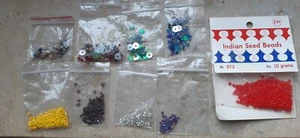 Konvolut Perlen Bastelperlen Pailletten Stickperlen 9 Packungen wie auf Fotos - Bild 1 von 3