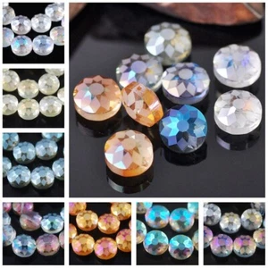 10pcs 14mm 18mm Matte Oblate Rondelle Faceted Crystal Glass Beads for Jewelry - Picture 1 of 20