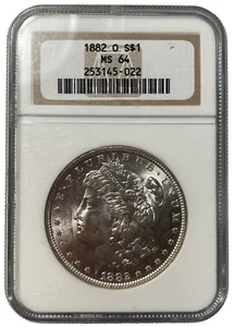 1882 O $1 Morgan Silver Dollar. 90% Silver. NGC MS64 KM#110 - Picture 1 of 20