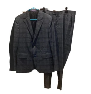 Bartorelli Napoli Herren 40R Wollanzug Grau Pindot Karo Waffel Italienisch Größe 50R - Bild 1 von 13