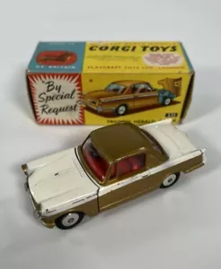 Vintage Corgi Toys 231 Triumph Herald Coupe White And Gold Original Box - Picture 1 of 13