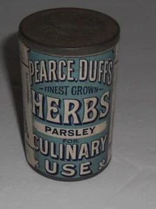 RARE Pearce Duff's Herbs Spice Parsley Culinary Use Tin Can Paper Label SEALED - Picture 1 of 3