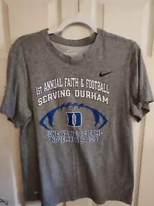 NIKE Duke University Football T-Shirt Adult Med Dri-Fit 1st Annual Vs Notre Dame - Picture 1 of 5