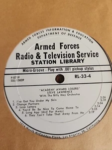 Steve Lawrence Academy Award Losers ARMED FORCES vinyl rare - Picture 1 of 16