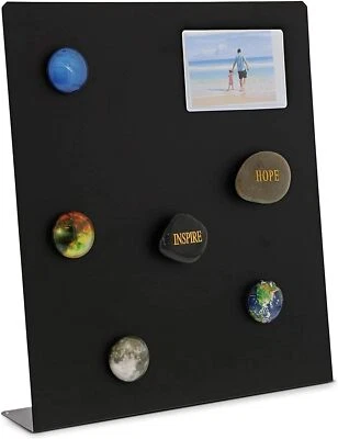  Tablero metálico magnético grande para imanes con soporte de caballete para mesa, memorias Foto 1 de 4