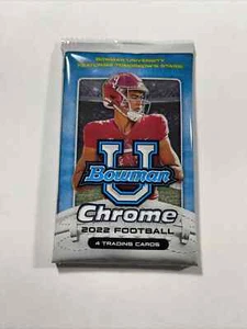 2022 Bowman Chrome U University Football Factory Sealed Pakiet detaliczny PWE - Zdjęcie 1 z 2