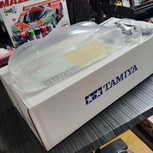 Tamiya 1/10 Nissan R390 GT Clear Body w/Rearr Wing & Decals Used - Picture 1 of 5