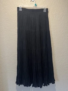 Longhorn Western Black Broom Stufenrock schwarz Größe Large 100% Bemberg Viskose - Bild 1 von 7