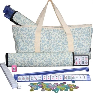 Mahjong Tile Set, American Mah Jongg Set with Floral Quilted Carrying - Picture 1 of 8