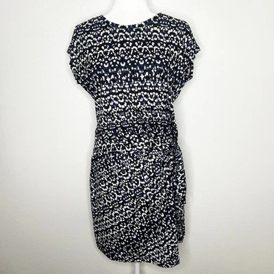 New Nicole Miller Original Womens Blue Patterned Mini Dress Tied-Side Size S NWT - Image 1 of 4