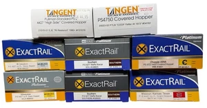 8 EMPTY HO Train Grain / Covered Hopper Boxcar Exactrail Tangent Box (BOX ONLY) - Picture 1 of 6