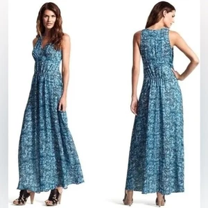 Derek Lam Damen Maxikleid Blau V-Ausschnitt Größe XL Neu mit Etikett - Bild 1 von 9