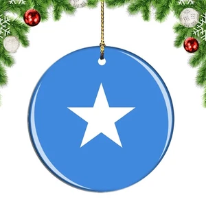 Somalia Flag Round Christmas ornament city travel souvenir - Picture 1 of 3