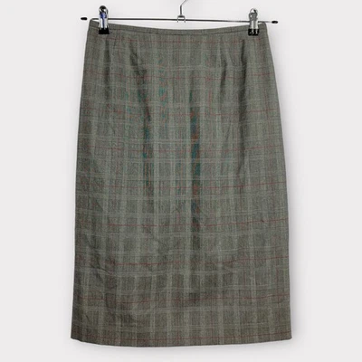 Falda de trabajo vintage Dressbarn talla 6 gris negra Glen a cuadros lápiz recto carrera Foto 1 de 4