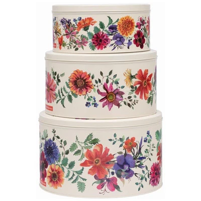 Emma Bridgewater Kuchenformen Garten Blumen rund Aufbewahrung 3er Set - Bild 1 von 3