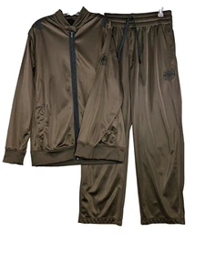 Chándal Sean John Para Hombres 2XL Marrón Jersey Polar Cremallera Completa Chaqueta Y2K De Colección - Imagen 1 de 17