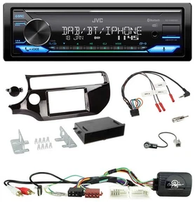 JVC Bluetooth DAB USB Lenkrad Autoradio für Kia Rio UB ab 03/2015 piano schwarz - Bild 1 von 11