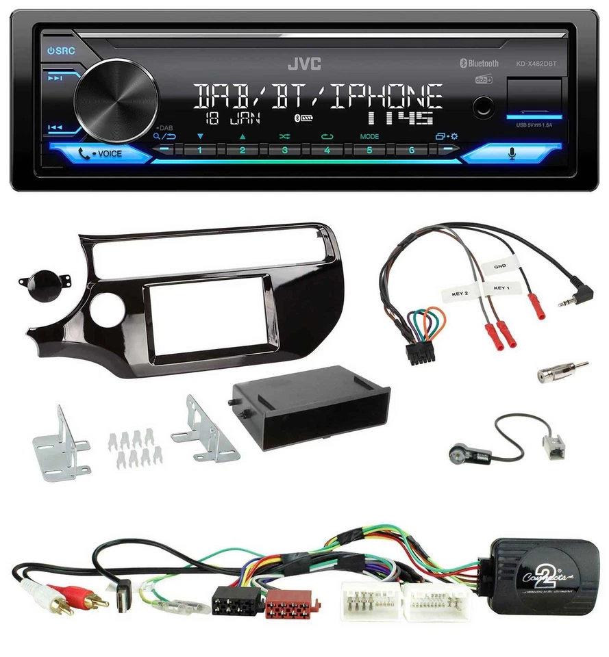 JVC Bluetooth DAB USB Lenkrad Autoradio für Kia Rio UB ab 03/2015 piano schwarz - Bild 1 von 4