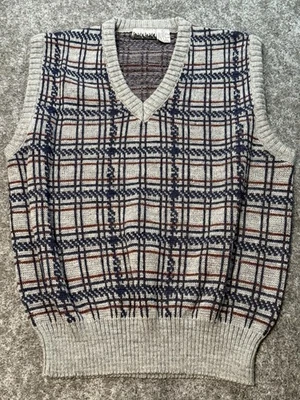 Chaleco a Cuadros Gris Mezcla Lana Punto V Grande City Streets De Colección Para Mujer Foto 1 de 4