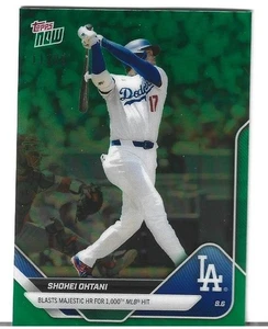 2025 TOPPS NOW 527 SHOHEI OHTANI CHROME GREEN REFRACTOR 11 /99 1000th HIT HR - Picture 1 of 2