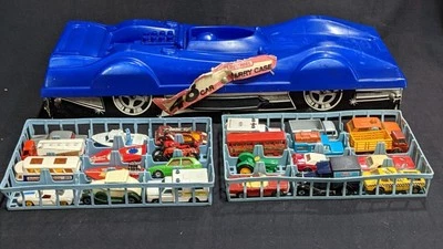 Lesney Matchbox! 24 Vintage Matchbox Cars & Vehicles in a Blue Car Carry Case! - Image 1 of 4