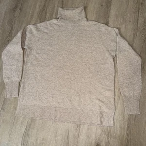 Neu mit Etikett Nordstrom Kaschmir Rollkragenpullover Größe Large Farbe beige Hummus meliert - Bild 1 von 5