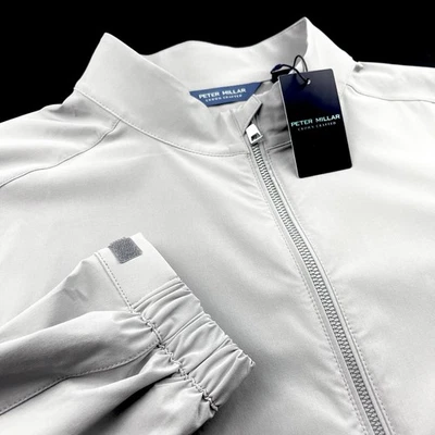 Peter Millar Crown Crafted Performance Full zip Jacket Gale Gray Large $275 - Image 1 of 4