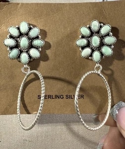 Pendientes colgantes de plata esterlina 925 Paloma turquesa poste trasero suroeste, nuevos con etiquetas - Imagen 1 de 8