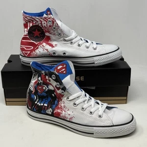 Converse All Star Hi DC Comics Superman Schuhe Herren 8 Damen 10 weiß rot Grafik - Bild 1 von 15