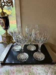 4 Stück Baccarat Frankreich Kristall Massina Wasserglas Kelch LESEN - Bild 1 von 16