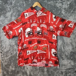 Reyn Spooner Shirt Nebraska Cornhuskers NCAA Short Sleeve 3XL Red Button Up EUC - Picture 1 of 8