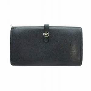 Chanel Cartera Larga Doble Gancho Cuero Coco Mark Negro - Imagen 1 de 9