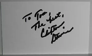 CARTOLINA INDICE AUTOGRAFATA ATTORE/CANTAUTORE/MINISTRO AMERICANO CLIFTON DAVIS - Foto 1 di 1