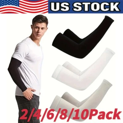 3 Pairs Cooling Arm Sleeves Cover UV Sun Protection Sports Outdoor For Men Women - Image 1 of 4