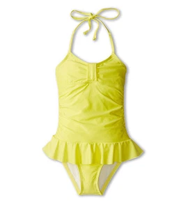 SPLENDID LITTLES FLOWER MARKET SOLID SKIRTED ONE PIECE SWIMSUIT YELLOW SZ 10 $58 - Picture 1 of 2