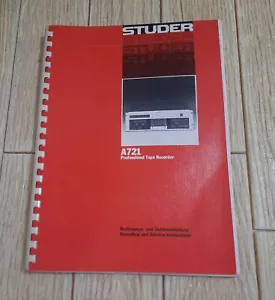 Studer A721 Service Manual Book - Original - Picture 1 of 6