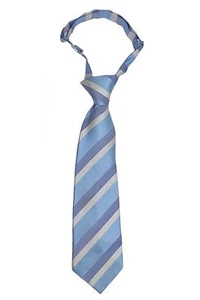 Pierre Cardin Boys Polyester Clip-On Neck Tie Light Blue Striped 2 3/4" x12 1/2" - Picture 1 of 2