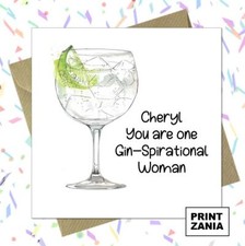 Personalised Gin Birthday Card Bday Wife Girlfriend Fiancé Mum Sister Alcohol XU