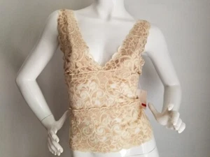 LVLX Sexy Deep V-Neck Floral LACE CAMISOLE TOP TANK Bralette Cropped SIZE M - Picture 1 of 12