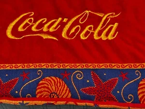 Toalla de playa Coca-Cola 100 % algodón anclajes de gran tamaño 36" x 66" Turquía y EE. UU. - Imagen 1 de 6