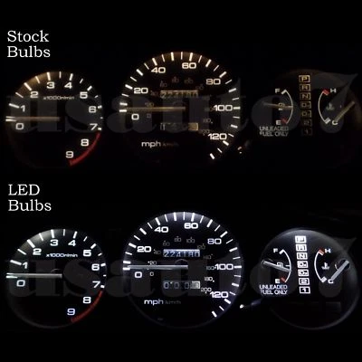 Dash Instrument Cluster Gauge WHITE LEDS LIGHT BULB KIT Fits 86-89 Acura Integra - Image 1 of 4