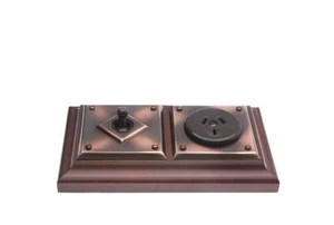 florentine bronze bungalow deco power point,outlet,classic electric,cedar block - Picture 1 of 1