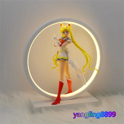 Estátua figura de PVC Sailor Moon + lâmpada LED redonda lâmpada noturna presente de Natal BN - Imagem 1 de 4