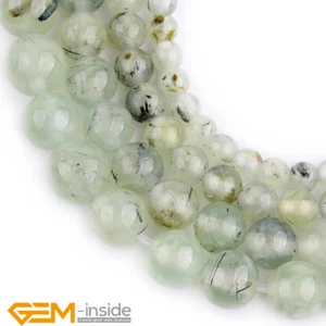 Green Prehnite Quartz Natural Big Hole 2mm Stone Round Loose Beads Strand 15" - Picture 1 of 32