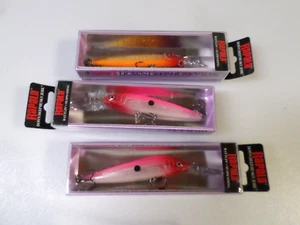 LOTE DE 3 - RAPALA DHJ-10 (2-VIDRIO PAYASO ROSA Y 1-VIDRIO PEZ LUNA PÚRPURA) - NUEVO EN CAJA - Imagen 1 de 4