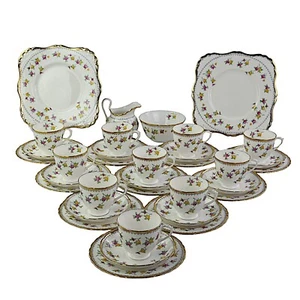 China toscana, juego de té floral de 10 lugares - Imagen 1 de 5